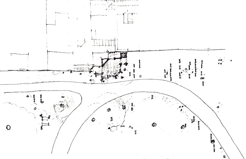 Sketch map of the chapel drawn by Peter Ranson in 198