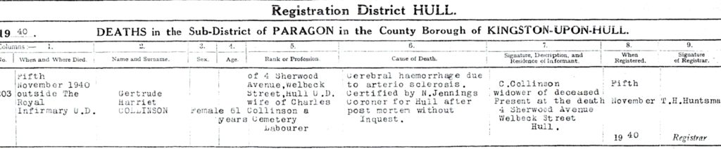 gertrude death cert