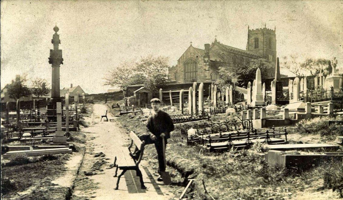 A Gravedigger at Mottram Cemetery .1900