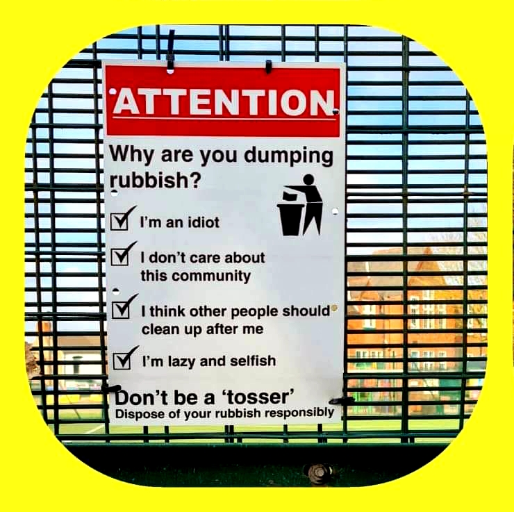 Don't be a tosser notice