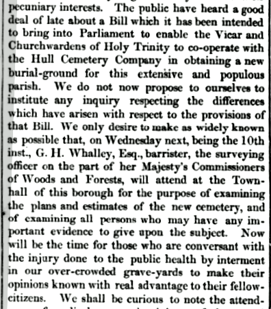 Hull Advertiser editorial Feb 6 1847