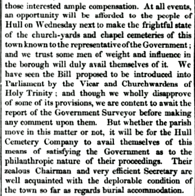Hull Advertiser editorial Feb 6 1847