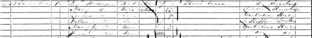 Peter Hodsman 1861 census