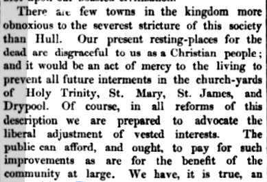 Hull Advertiser editorial Feb 6 1847