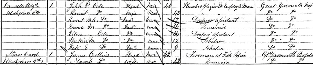 Emma Cole 1871 census