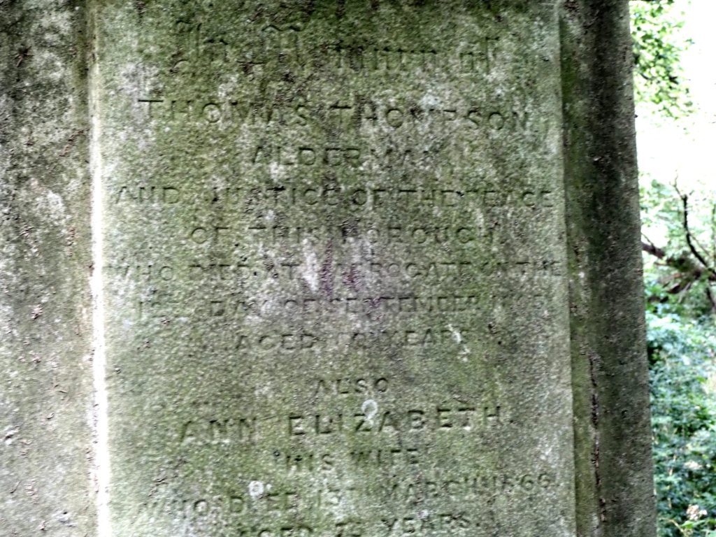 Inscription on Thompson Monument