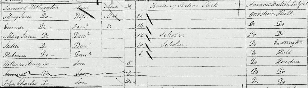 Withington 1851 census