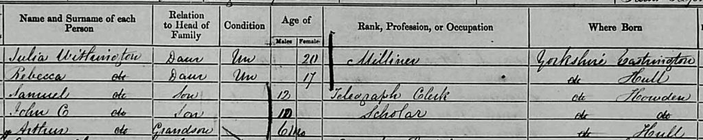 Withington 1861 census b