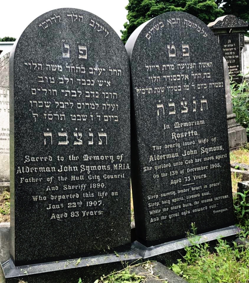 John Symons and his wife's headstones